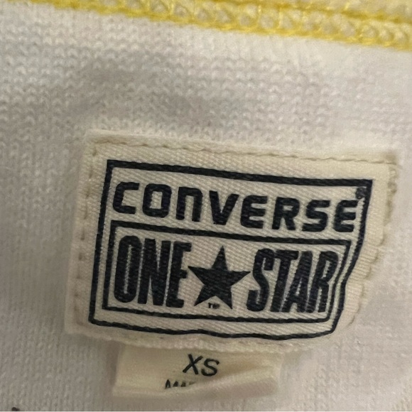 New Juniors Extra Small Yellow and White Striped Converse Top - Picture 5 of 11